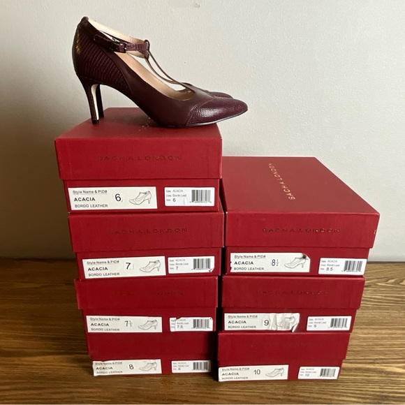 Sacha London Acacia Bordo T-Strap Heels, New in Box - Picture 8 of 8